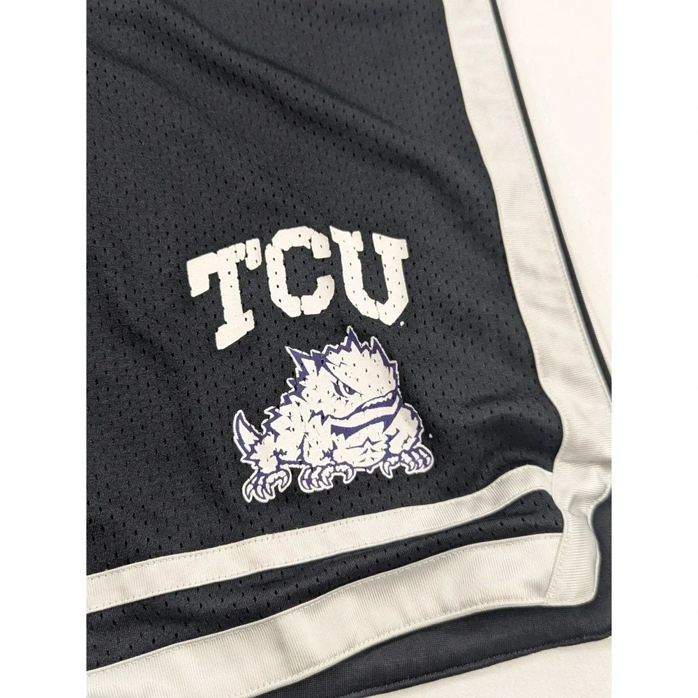 TCU Horned Toads  Football Champion Vintage Black Mesh Shorts Size Small‎